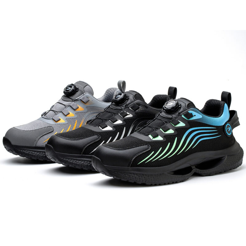 Safety shoes anti smashing anti piercing anti slip wear-resistant steel toe shoes lazy no tie safety shoes - Image 5