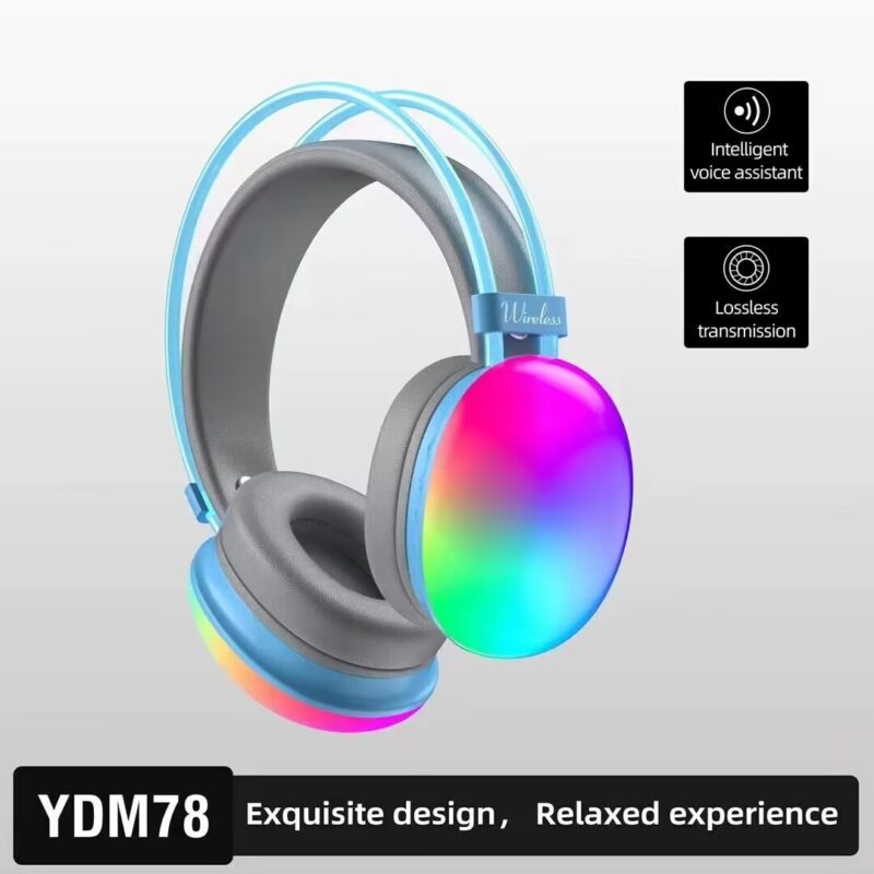Head mounted Bluetooth earphones YDM78 luminous computer gaming wireless headset - Image 2