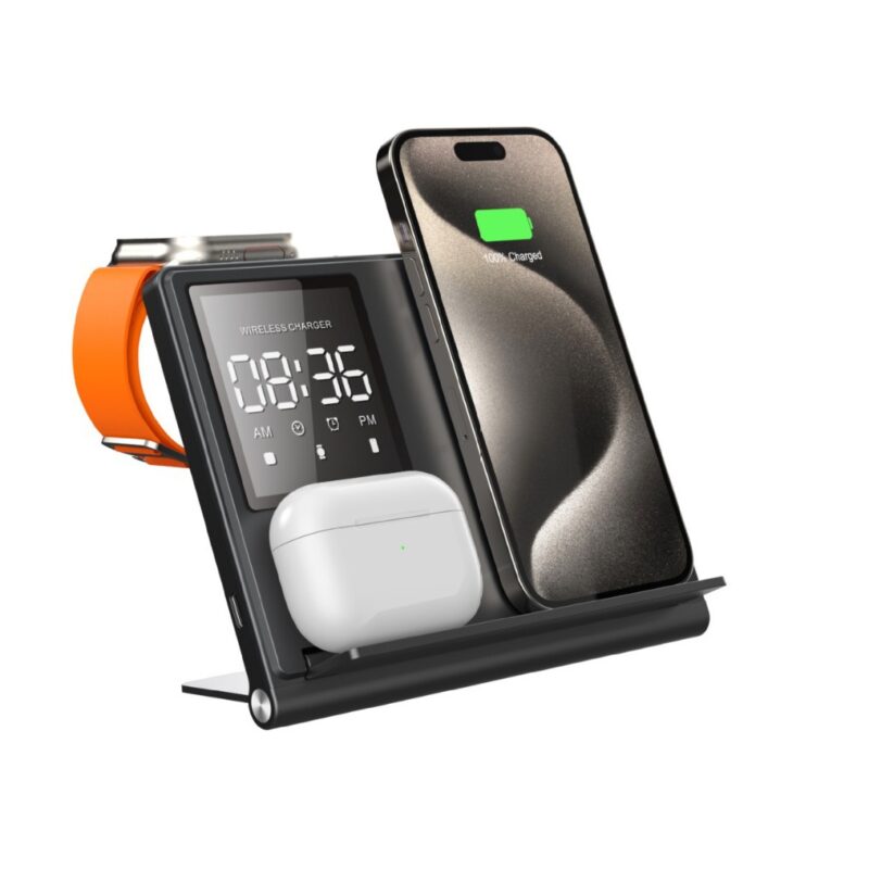 Trending Products Portable 5-in-1 Pixel Animation Foldable Wireless Charger Stand Pad for Mobile Phone Smart Watch Earphone - Image 8