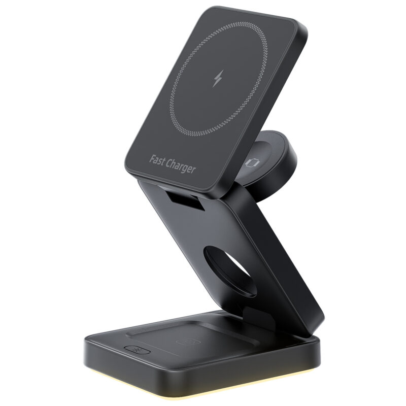 3 in 1 Wireless Charger Magnetic Foldable Charger For iphone charger power Adapter Charging Stand & Holder - Image 5