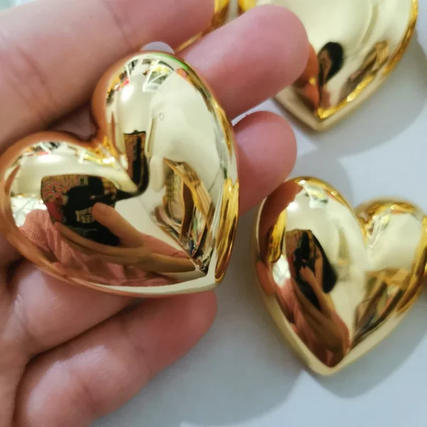 Brass Chunky 5CM Big Size Heart Hoop Earrings Women Jewelry Punk Party T Show Gown Runway Korean Japan INS