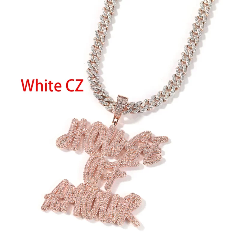 Customized Name Necklace Doulble Layer Curise Letters Pendant Ice Out 9mm Cuban Chain Necklace Best Gift Hiphop Jewelry - Image 5