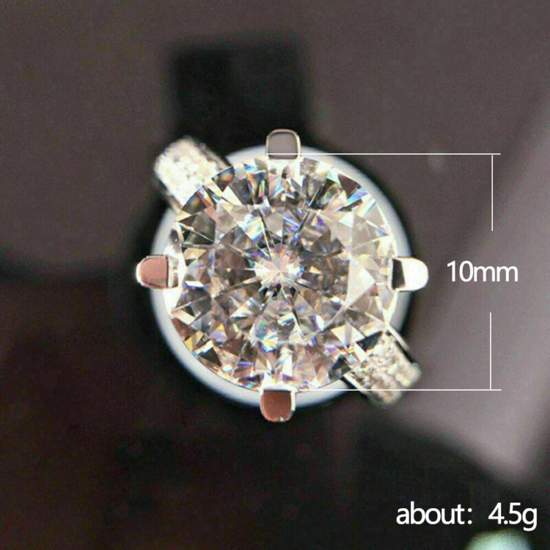 Korean version of light luxury fashion four claw flower bud simulation diamond ring engagement and proposal ring - Image 4