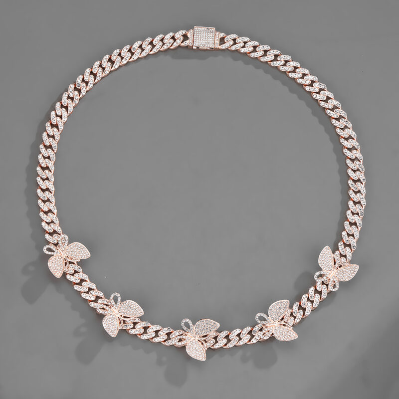 Butterfly Accessories Cuban Chain 15mm Geometric Hip Hop Hiphop Bracelet Anklet Necklace Jewelry - Image 4
