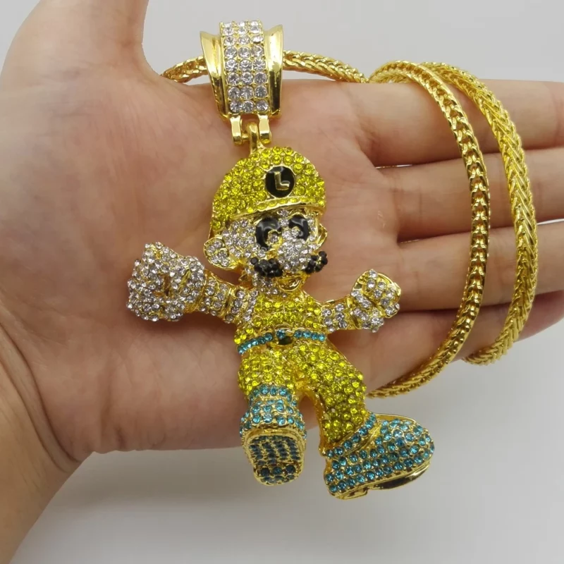 Large Size Cartoon Game pendant Hip hop Necklace Jewelry Bling Bling Iced Out N657 - Image 2