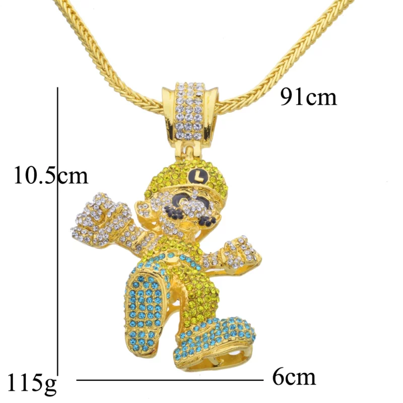Large Size Cartoon Game pendant Hip hop Necklace Jewelry Bling Bling Iced Out N657 - Image 6